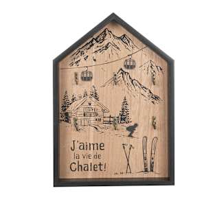 Chalet Wall Decoration with Key Hooks
