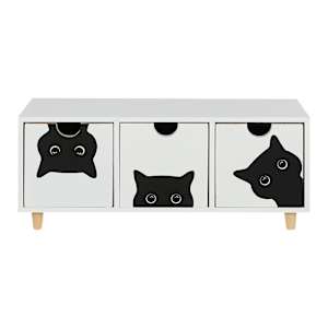 Rangement à 3 tiroirs chats noir ASTELLA