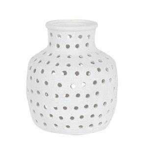 ASTELLA White Decorative Ceramic Pot 7 in.