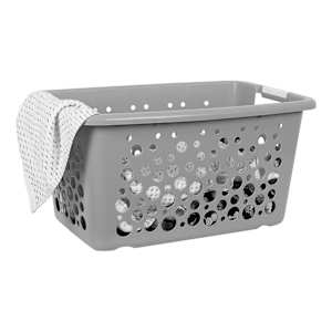 Panier à linge en plastique gris 62 L