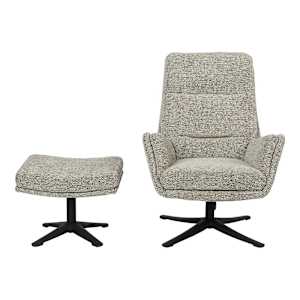 Fauteuil pivotant avec repose-pieds Jazz beige ASTELLA