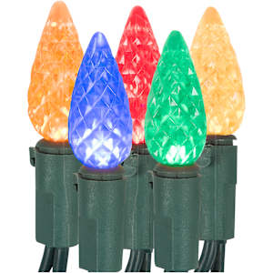 Jeu de 70 lumières DEL C6 multicolore