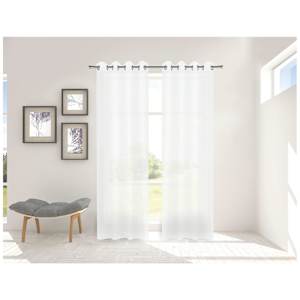 VERTUO Sheer Grommet Curtains White 54 in. x 96 in. Pkg/2
