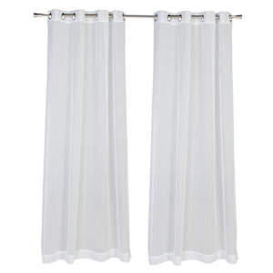 VERTUO Sheer Grommet Curtains White 54 in. x 96 in. Pkg/2