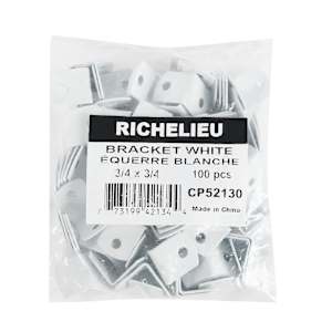 Équerres métalliques pour meubles 3/4 po Pqt/100