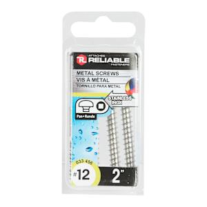 Stainless Steel Wood Screws 2 in. n° 12 F.H. Pkg/3