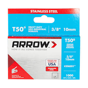 T50 Stainless Steel Staples 3/8 in. Pkg/1000