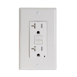 Secure GFCI Electrical Outlet Decora 20 A with Plate