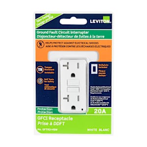 Secure GFCI Electrical Outlet Decora 20 A with Plate