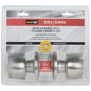 Keyed Entry Door Knob Stainless Steel