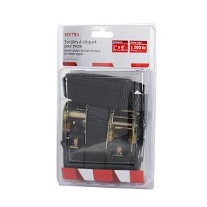 NEKTRA Motorcycle Ratchet Straps 1 in. x 6 ft. Pkg/2