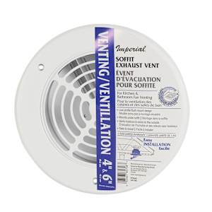 Grille d'évacuation ajustable pour soffite 4 po ou 6 po