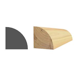 Clear Jointed Pine Quarter Round Moulding - 15/16 in. x 15/16 in. x 8 ft.