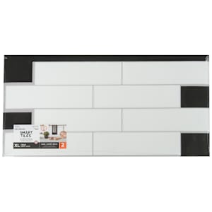 Oslo White Peel&Stick Tiles 22 9/16 in. x 10 7/8 in. Pkg/2