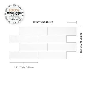 Oslo White Peel&Stick Tiles 22 9/16 in. x 10 7/8 in. Pkg/2