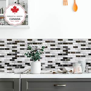 SMART TILES Murano Metallik Peel&Stick Tiles 9 1/8 in. x 10 1/4 in. Pkg/4