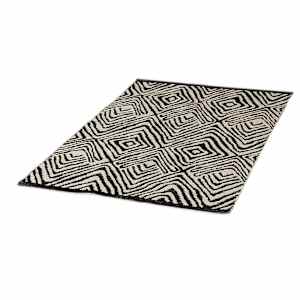 VERTUO Bamako Cotton Interior Rug 3 ft. x 4 ft. Black et Natural