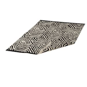 VERTUO Bamako Cotton Interior Rug 3 ft. x 4 ft. Black et Natural