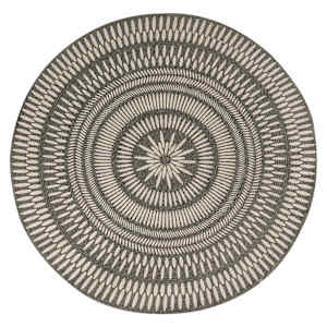 VERTUO Round Sikkim Interior Rug 5 ft. 3 in. Grey and White