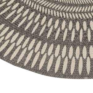 VERTUO Round Sikkim Interior Rug 5 ft. 3 in. Grey and White