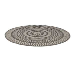 VERTUO Round Sikkim Interior Rug 5 ft. 3 in. Grey and White