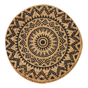 Napperon rond à motifs naturel et noir 15 po VERTUO
