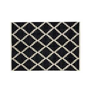 VERTUO Jacquard Cotton Interior Rug 3 ft. x 4 ft. Black and White