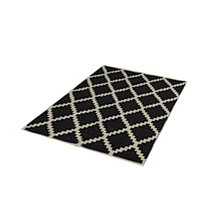 VERTUO Jacquard Cotton Interior Rug 3 ft. x 4 ft. Black and White