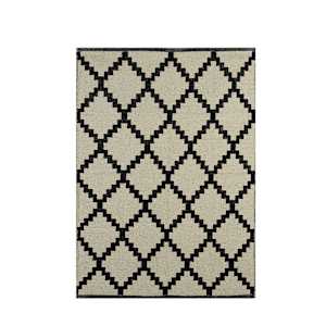 VERTUO Jacquard Cotton Interior Rug 3 ft. x 4 ft. Black and White