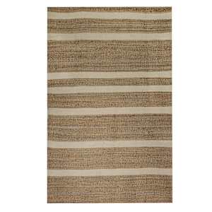 Tapis d'intérieur en coton et jute rayures naturel 5 pi x 7 pi VERTUO