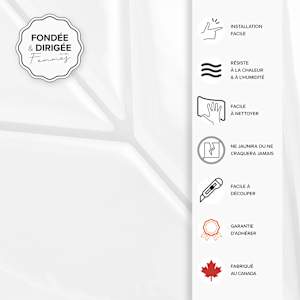 Tuiles adhésives Chevron blanc 22 9/16 po x 11 9/16 po Pqt/2 SMART TILES