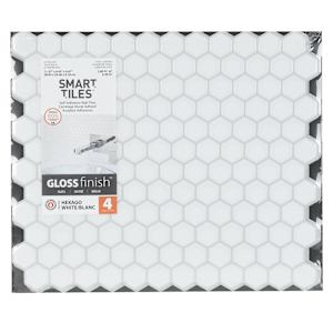 SMART TILES Hexago Peel&Stick Tiles 11 1/4 in. x 9 5/8 in. Pkg/4