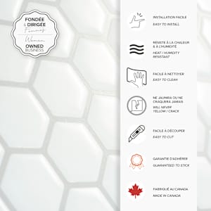 SMART TILES Hexago Peel&Stick Tiles 11 1/4 in. x 9 5/8 in. Pkg/4