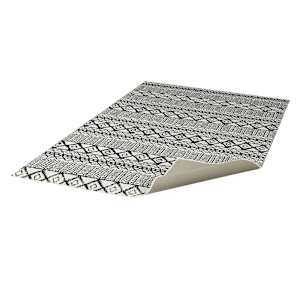 Yali Tribal Interior Rug 4 ft. x 6 ft. Black and Ivory
