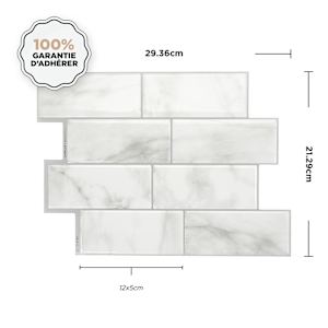 SMART TILES Metro Carrera Peel&Stick Tiles 11 9/16 in. x 8 3/8 in. Pkg/4