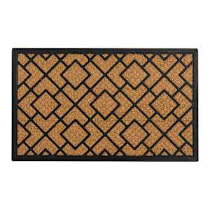 VERTUO Geo Exterior Rubber Mat 18 in. x 30 in. Black and Natural