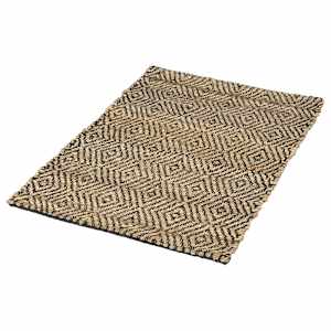 VERTUO Jute Diamond Interior Mat 2 ft. x 3 ft. Black and Natural