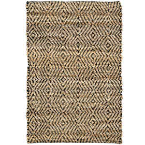 VERTUO Jute Diamond Interior Rug 5 ft. x 7 ft. Black and Natural