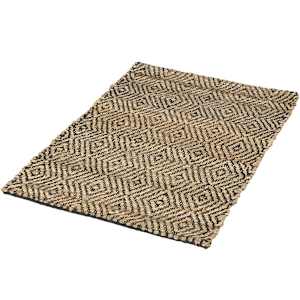 VERTUO Jute Diamond Interior Rug 5 ft. x 7 ft. Black and Natural