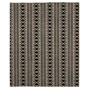 Tapis d'intérieur Aztec noir et beige 5 pi x 6 pi