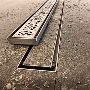 2-in-1 Linear Shower Drain 24 in. Black