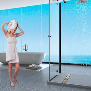 2-in-1 Linear Shower Drain 24 in. Black