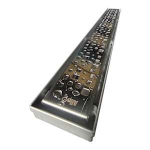 2-in-1 Linear Shower Drain 24 in. Nickel