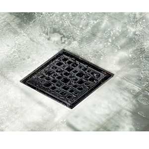 2-in-1 ABS Drain 4 in. x 4 in. Black