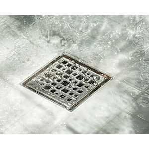 Drain ABS 2-en-1 nickel 4 po x 4 po
