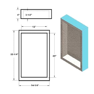 Niche pour douche 12 po x 20 po