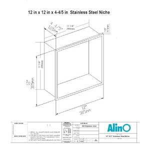Niche acier inoxydable 12 po x 12 po or mat