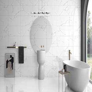 Alpine Carrara Rectified Porcelain Tiles 12 in. x 24 in.