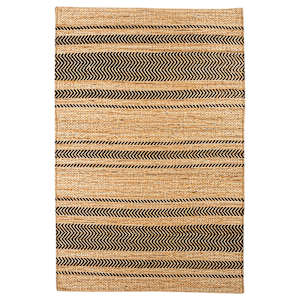 Tapis de jute naturel et noir 4 pi x 6 pi VERTUO
