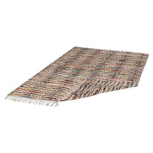Tapis de jute naturel et multicolor 4 pi x 6 pi VERTUO